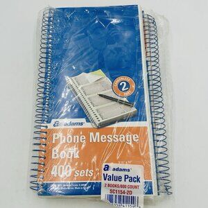 New Adams Phone Message Book 2 Carbonless Parts 2 Spiral Books 800 Sheets Total